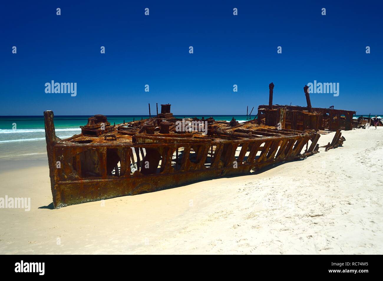 Die Shipwreck SS Maheno Rost am Strand auf Fraser Island, Australien Stockfoto