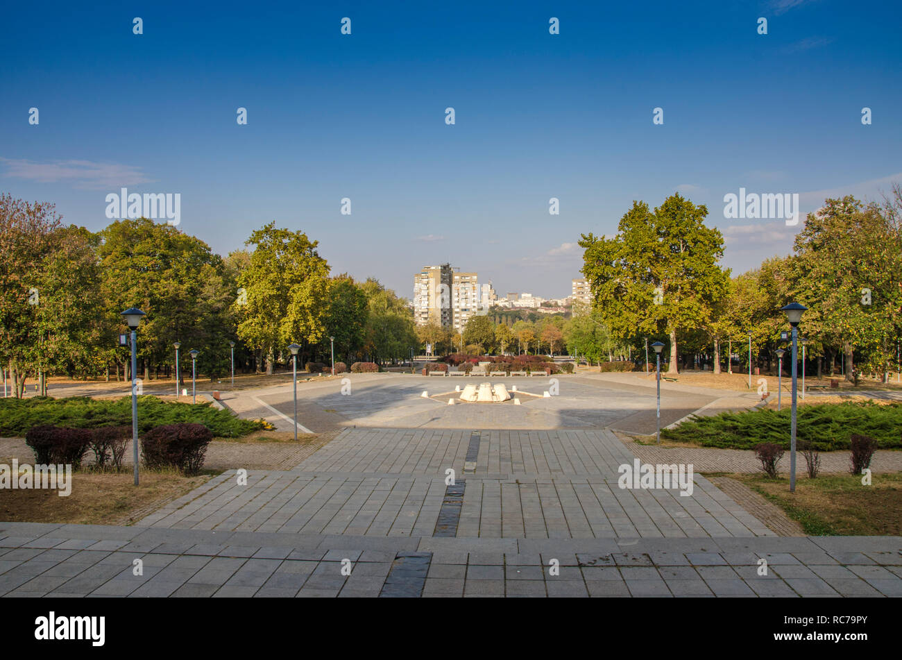 Belgrad - Serbien - Panorama - Blick vom Museum von Jugoslawien Stockfoto