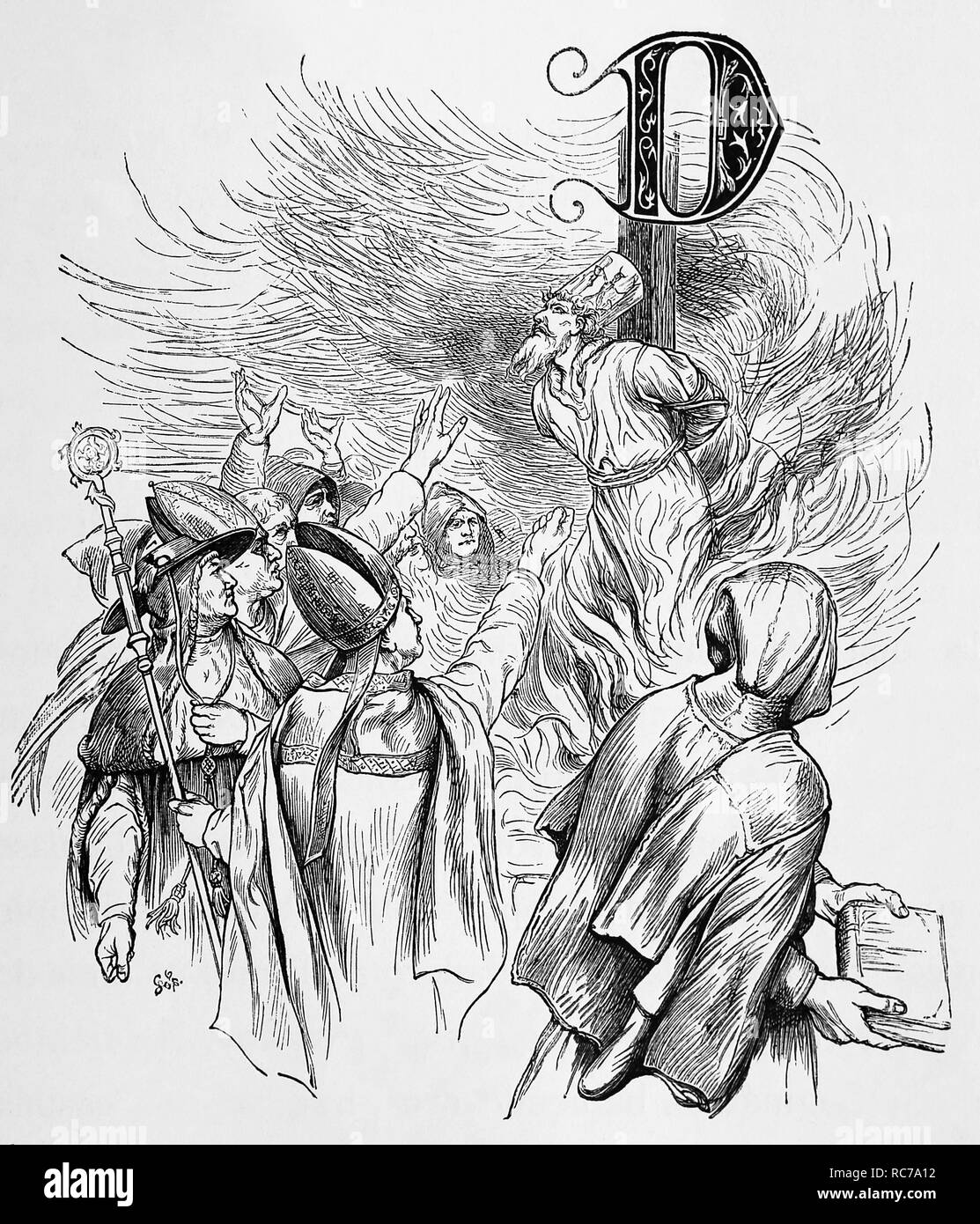Constitutio Criminalis Carolina. Witchcarft sollten mit einem ausgeführt werden. 1580-1680. Kupferstich von Germania, 1882. Stockfoto