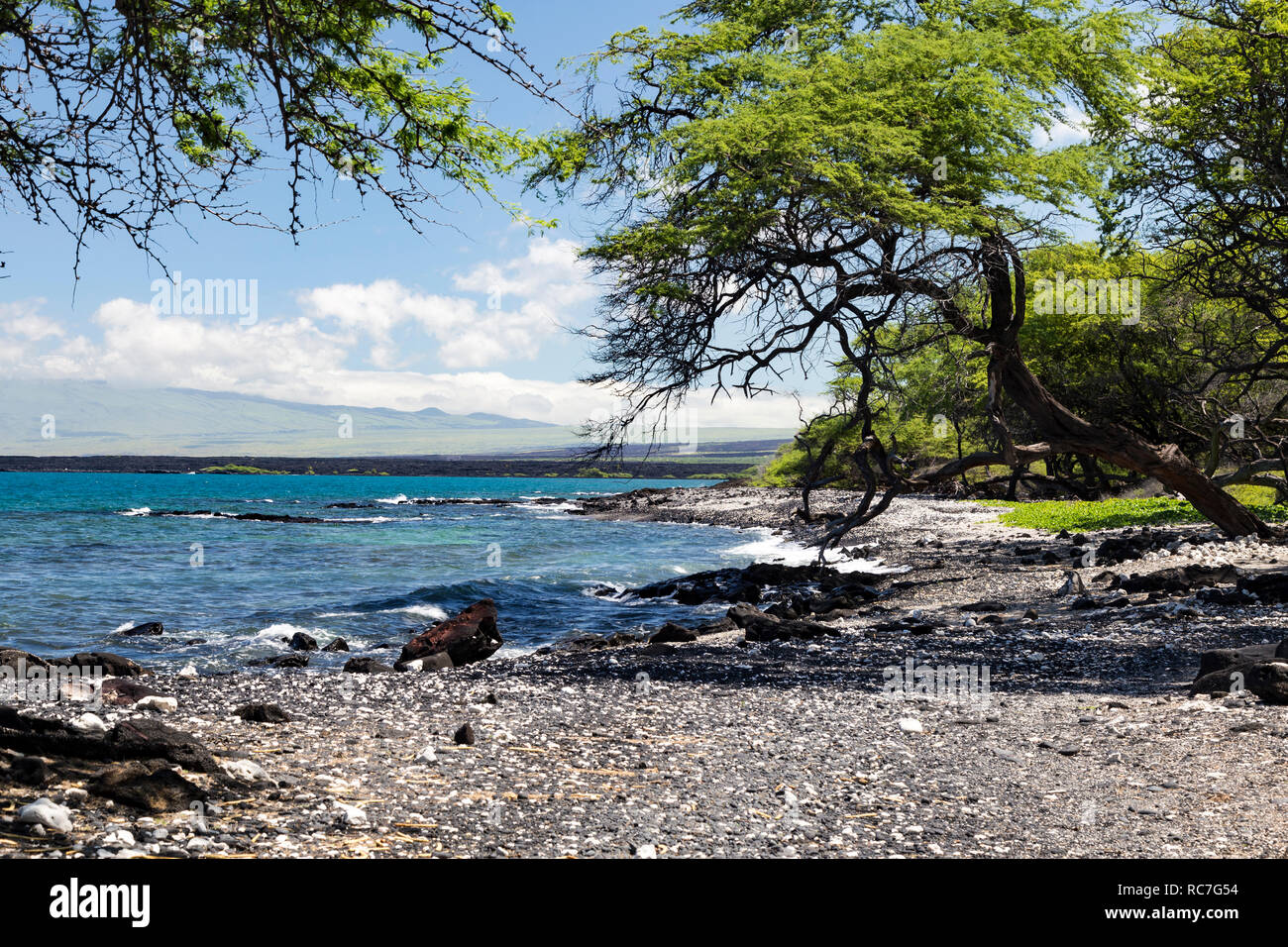 Küsten Wanderweg nach Kiholo Bay, Big Island von Hawaii Stockfoto