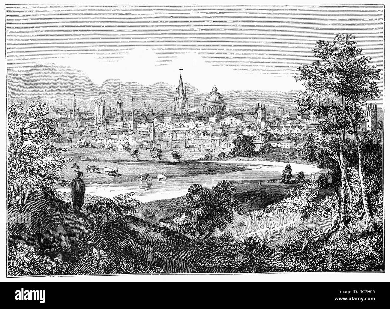 Eine Ansicht von Oxford, Hauptstadt der Grafschaft Oxfordshire, England. Der Stadt, am Ufer des "Isis", ein alternativer Name für die Themse, ist weltweit bekannt als die Heimat von der Oxford University, die älteste Universität in der englischsprachigen Welt. Gebäude in Oxford bemerkenswerte Beispiele für alle englischen Architektur Zeitraum seit Ende der Sächsischen Zeitraum zeigen. Oxford ist als "Stadt der träumenden Turmspitzen' bekannt, ein Begriff geprägt durch poet Matthew Arnold. Stockfoto