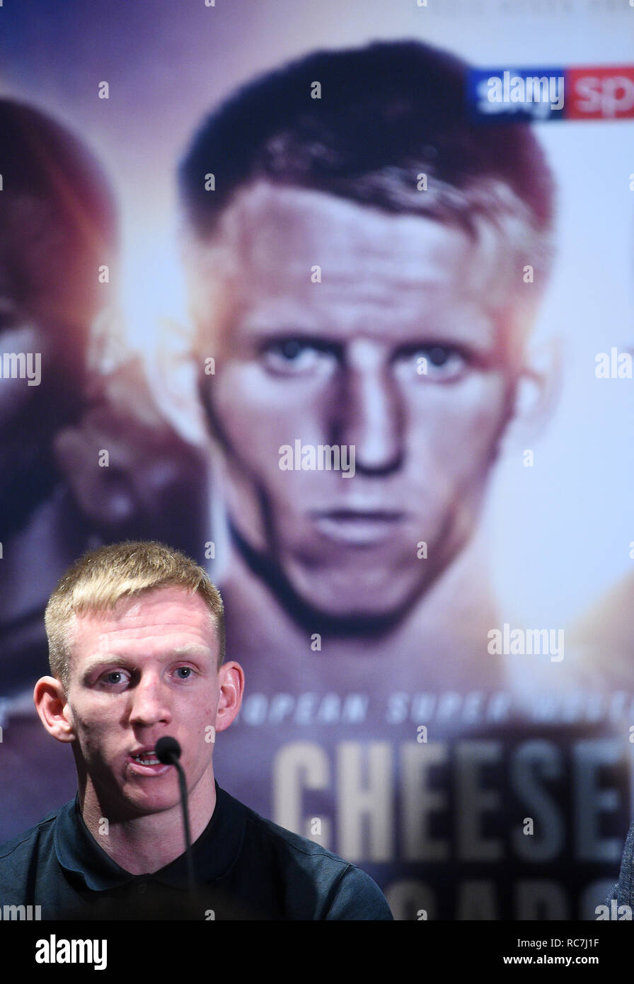 Ted Cheeseman während der Pressekonferenz in der Glaziers Hall, London. Stockfoto