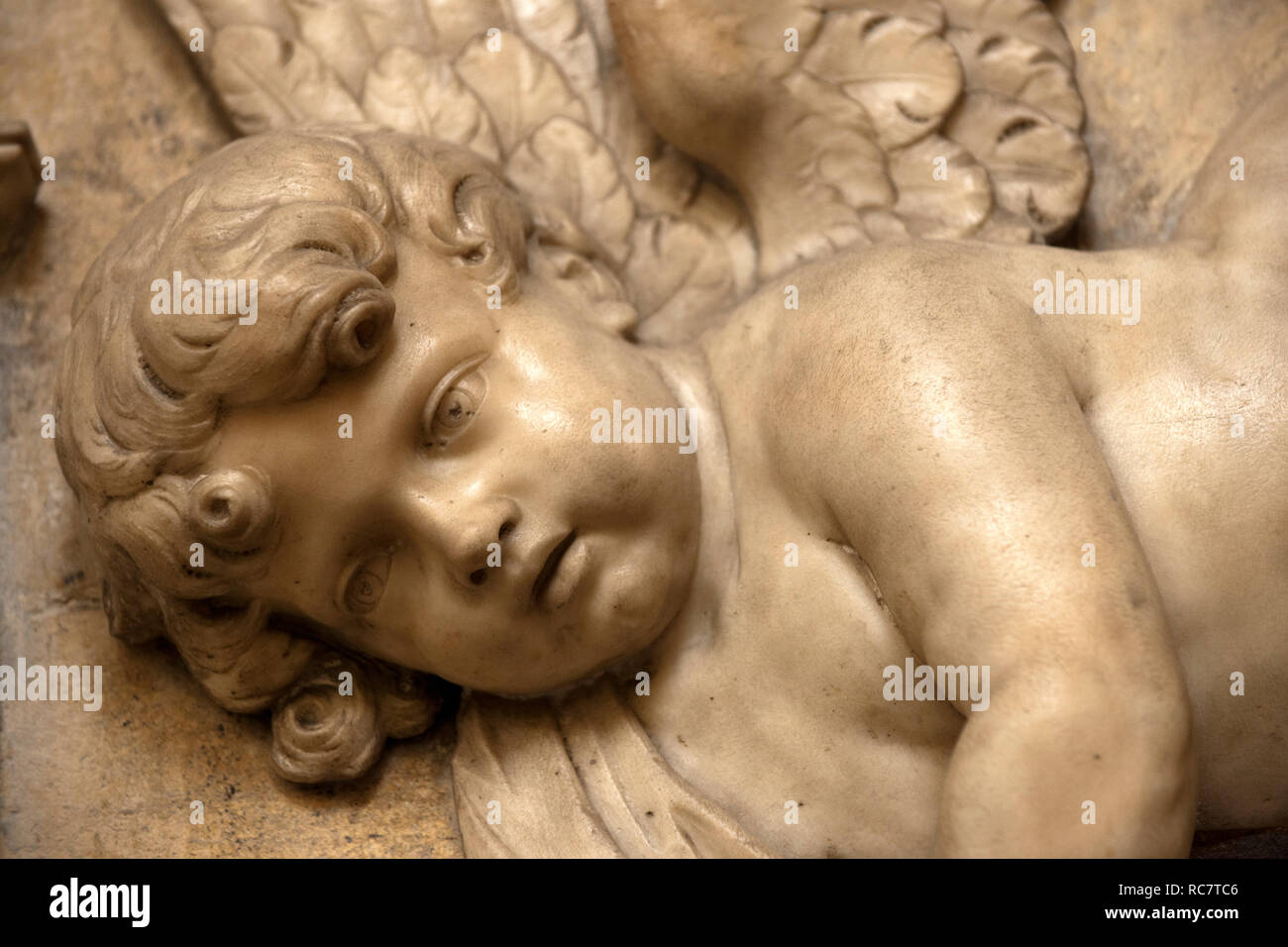Cherub Sculpture, Bath Abbey, Somerset Stockfoto