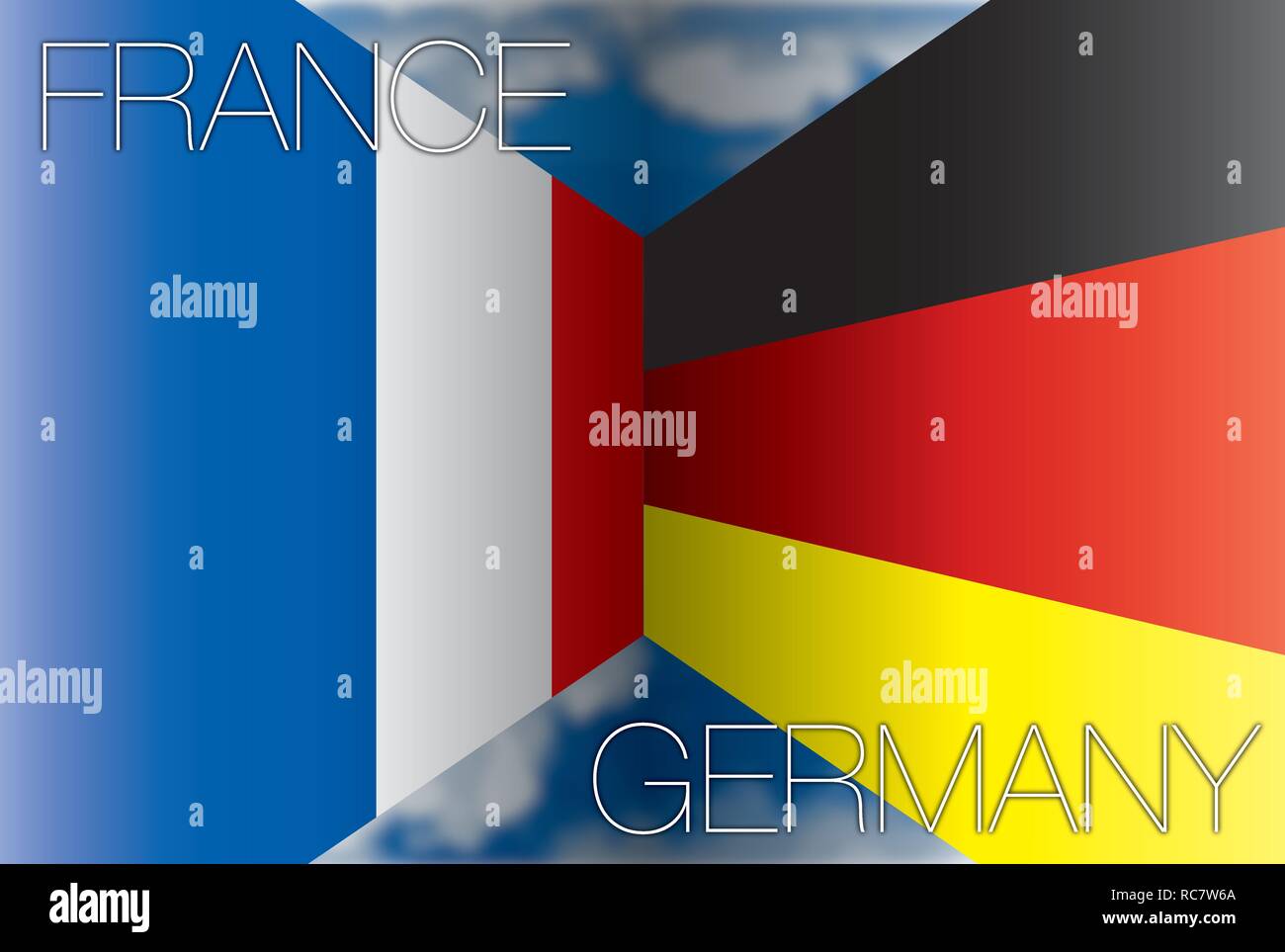 Frankreich gegen Deutschland Fahnen, Vektor, Abbildung Stock Vektor