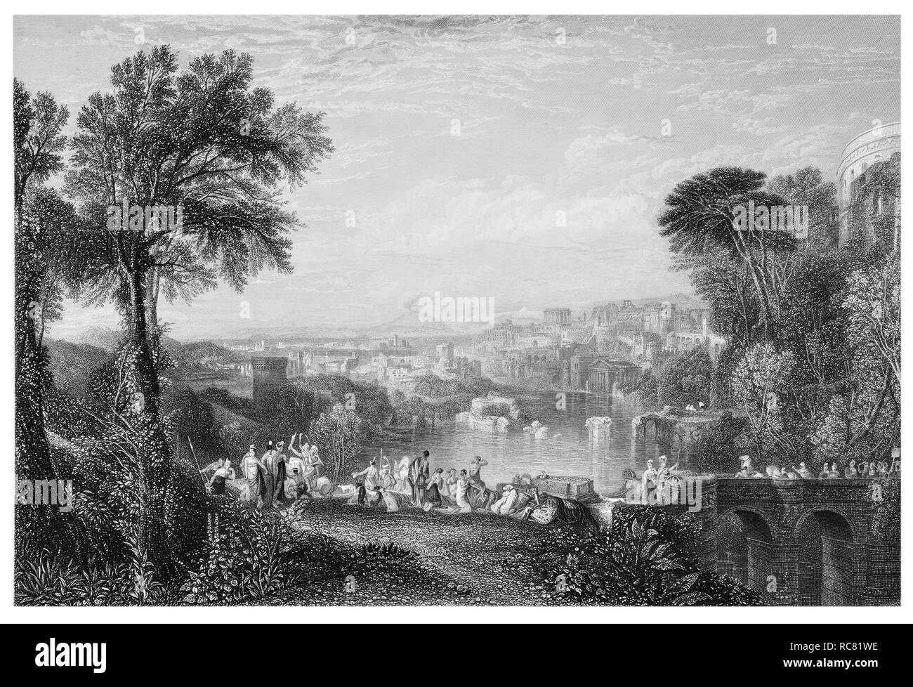J.M.W Turner Didi und Aeneas gestochen von J.T. Willmore Stockfoto