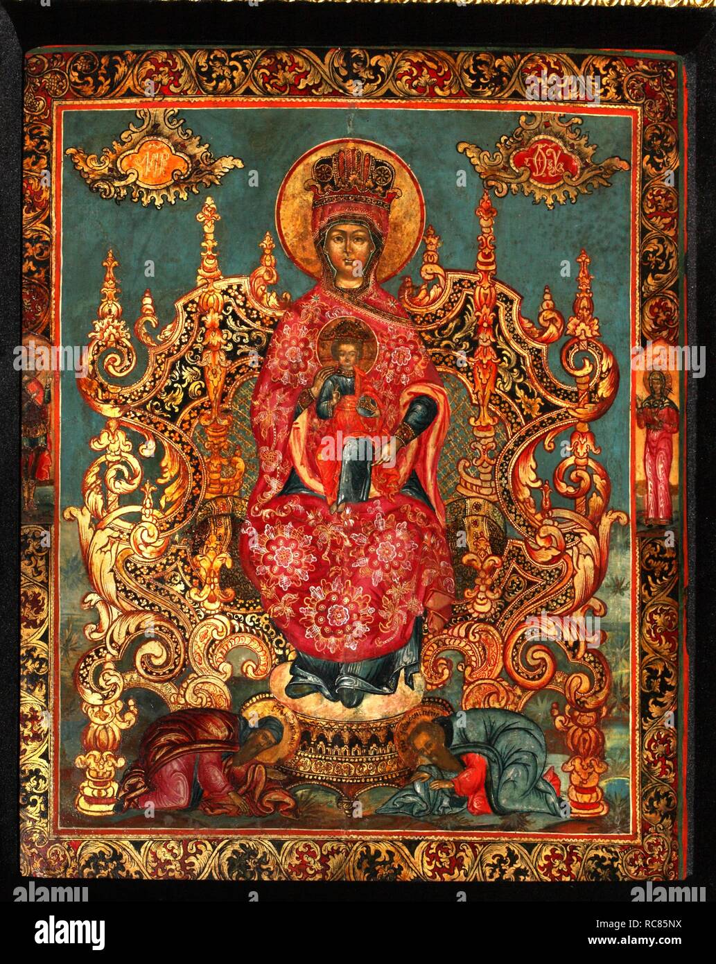 Mutter Gottes Pecherskaya. Museum: private Sammlung. Thema: russische Ikone. Stockfoto