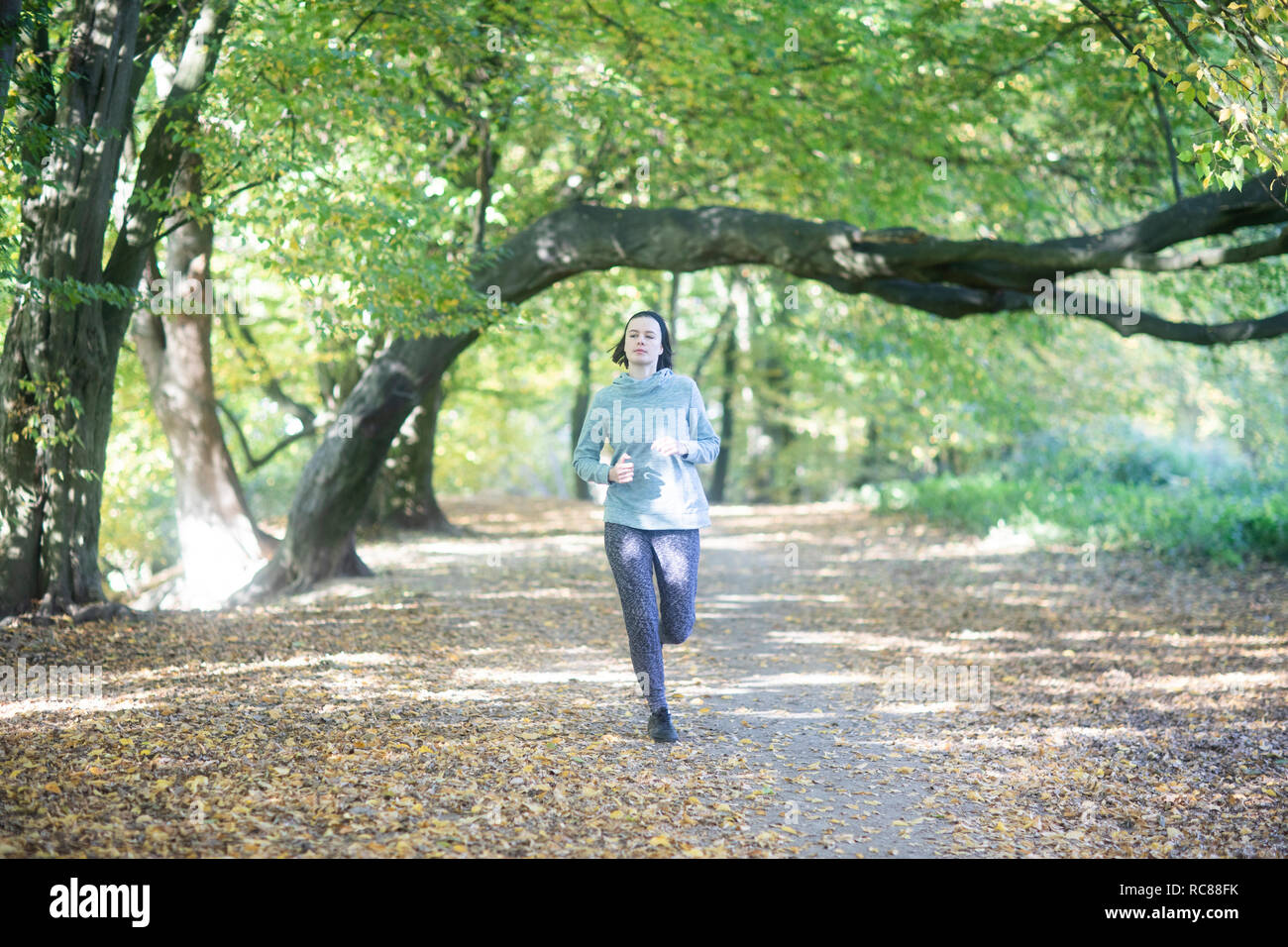 Cross country Jogger im Park Stockfoto