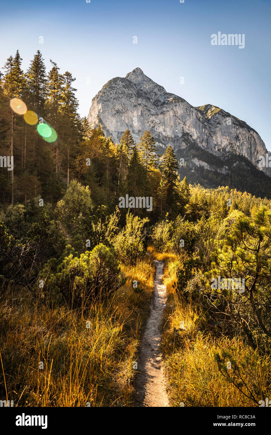 Wanderweg region, Hinterriss, Karwendel, Tirol, Österreich Stockfoto