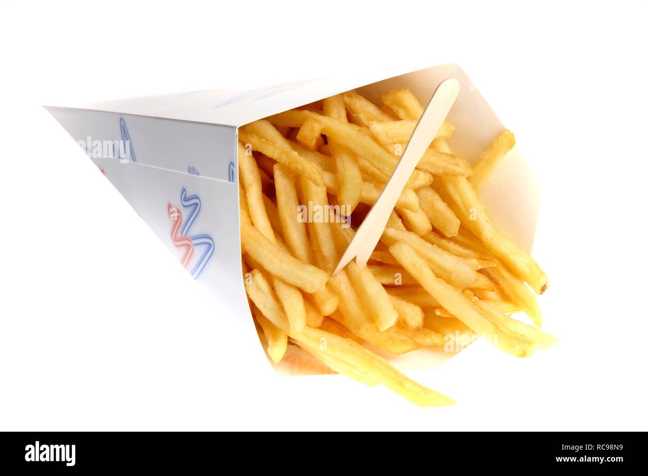 Fast food, Pommes frites in einer Tasche Stockfoto