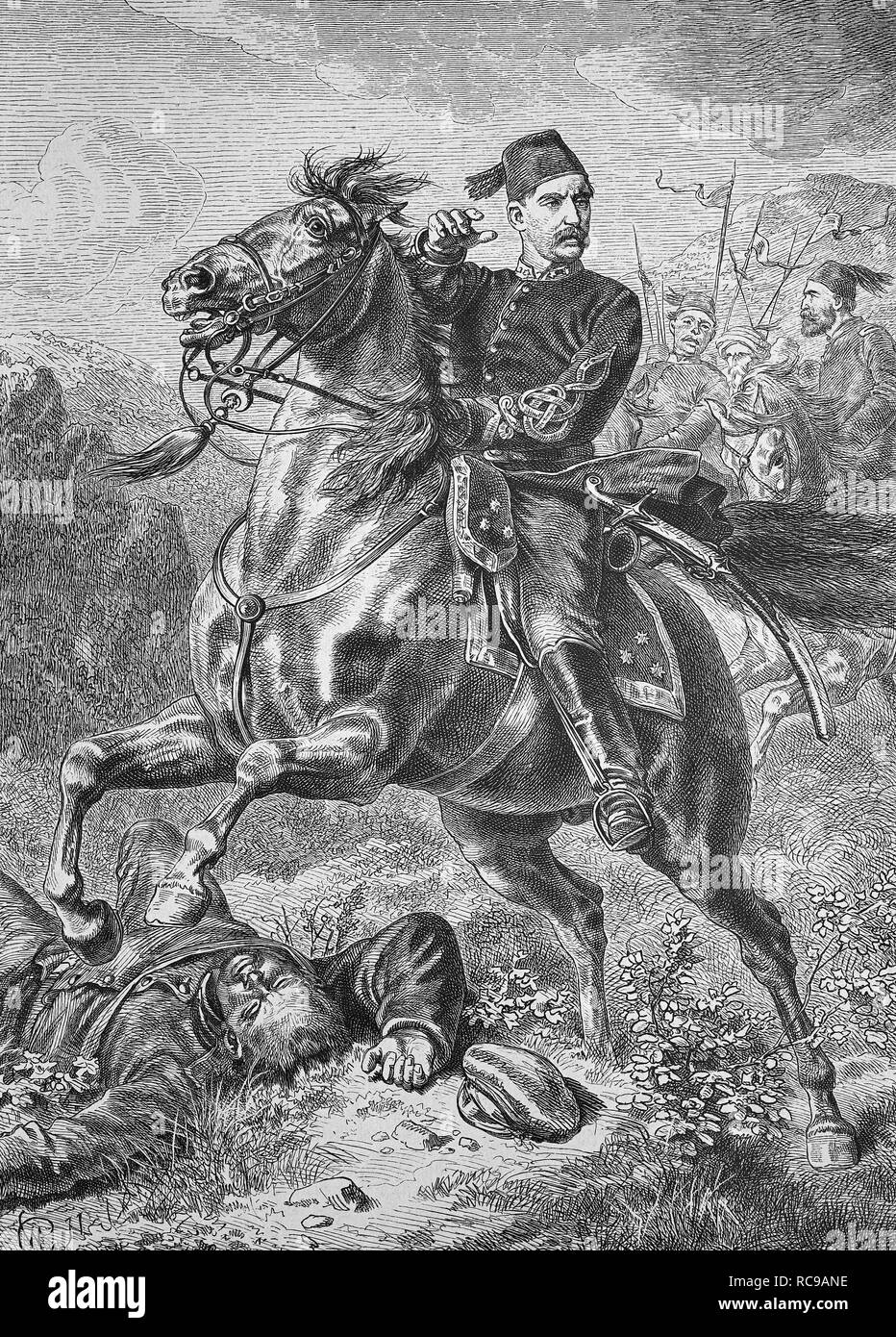 Suleiman Pascha, 1838-1892, osmanischen Offizier, aktiv während des serbisch-türkischen Krieges im Jahre 1876 und des russisch-türkischen Krieges 1877-1878 Stockfoto