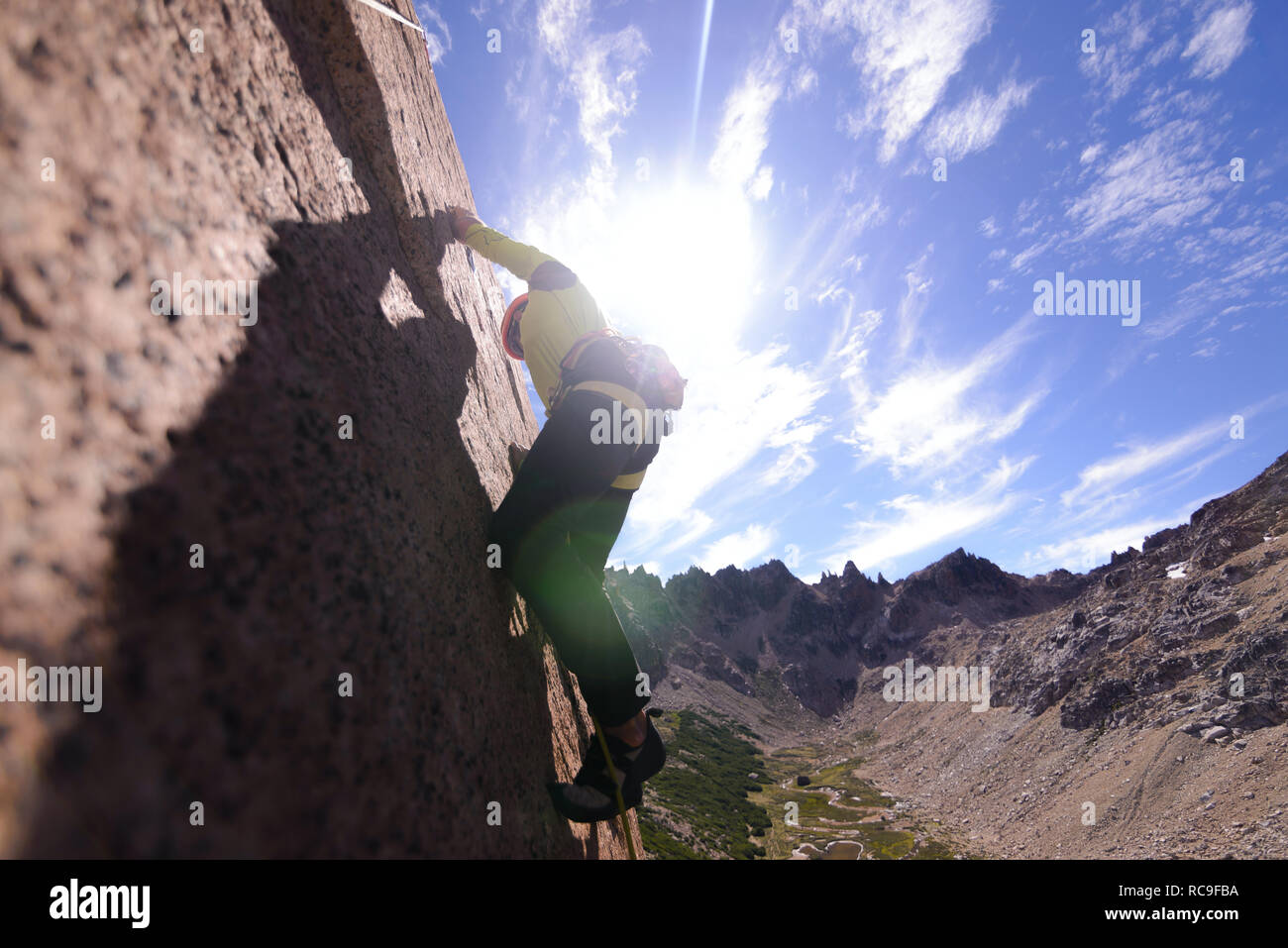 Klettern in Frey, San Carlos de Bariloche, Rio Negro, Argentinien Stockfoto