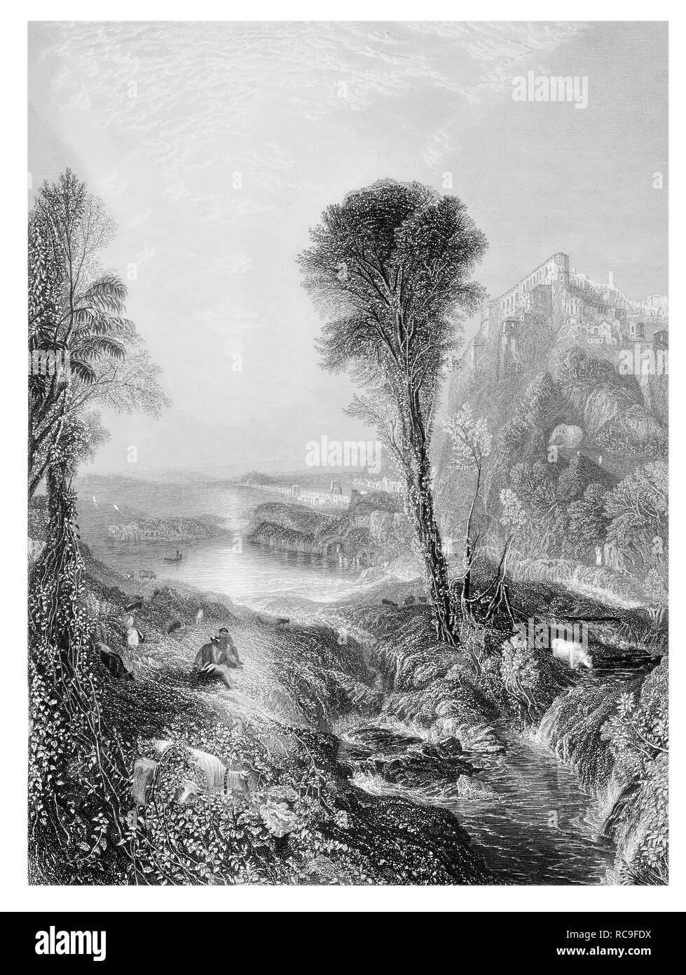 J.M.W Turner Merkur und Argus gestochen von J.T. Willmore Stockfoto