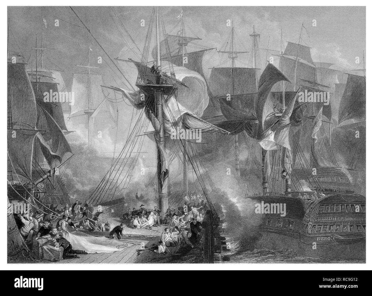 J.M.W Turner der Tod von Nelson von J. B. Allen eingraviert Stockfoto