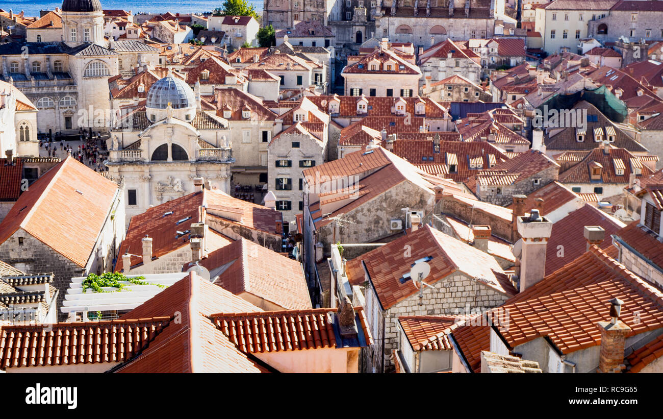 Dächer von Dubrovnik Stockfoto