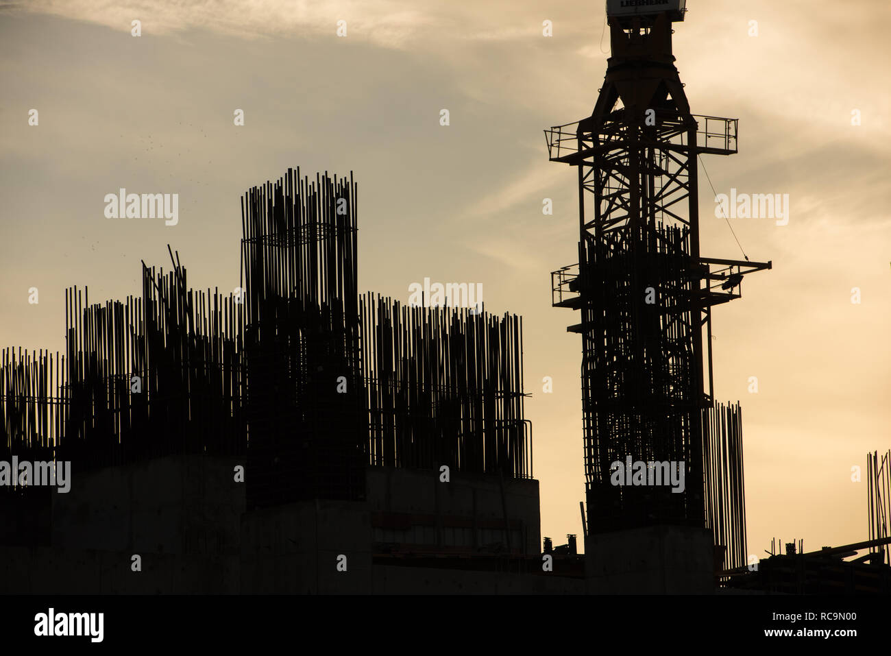 Baustelle Silhouette Stockfoto