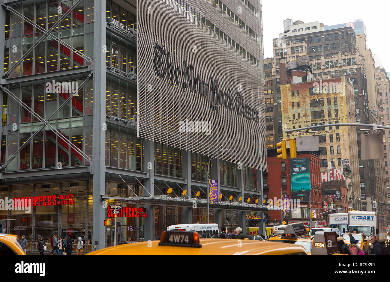 Allgemeine Ansicht GV der New York Times Building, 620 Eighth Avenue, Manhattan, New York 10018 Stockfoto