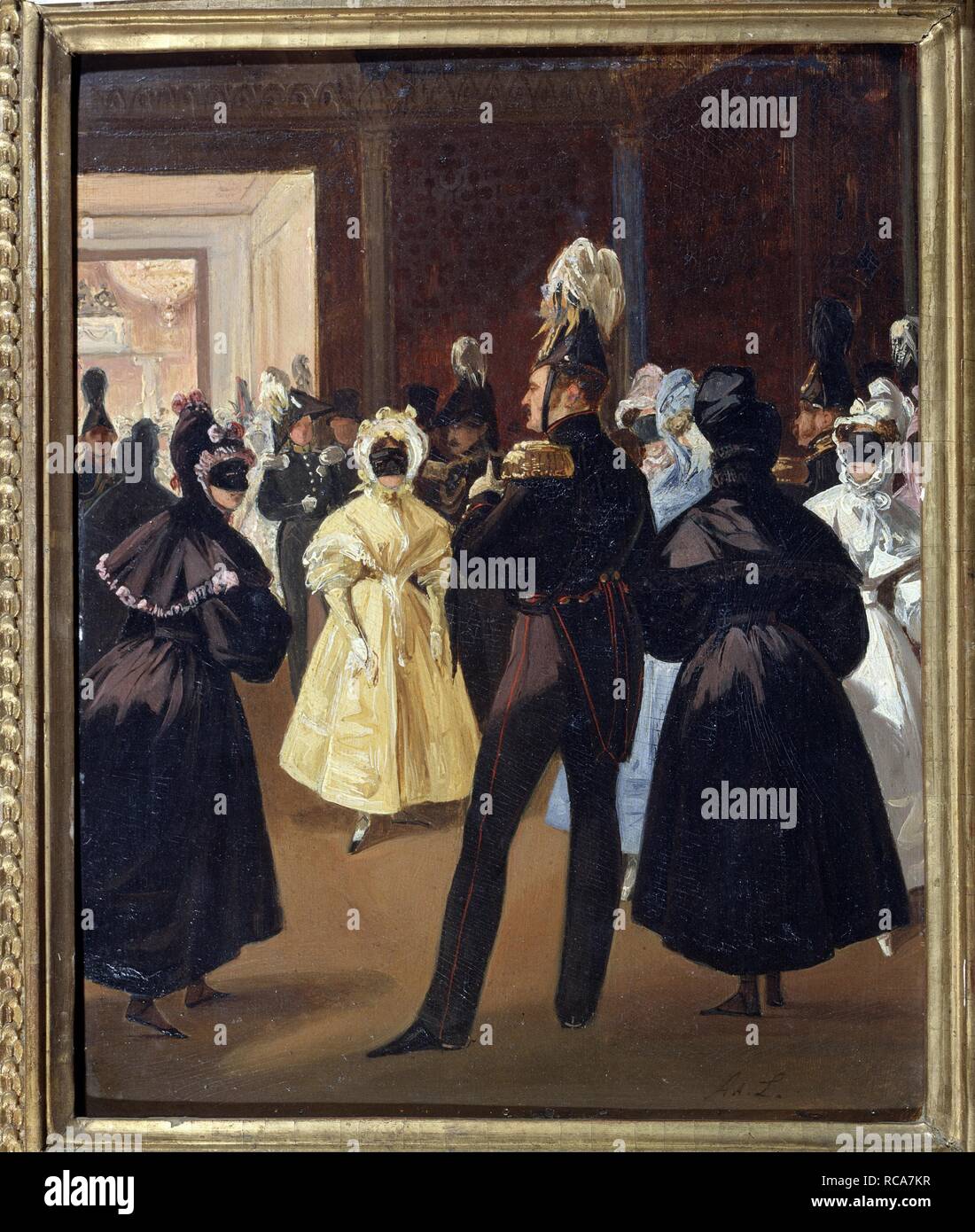 Kaiser Alexander I. Bei den Maskenball. Museum: Staatliche Zentrale Literarische Museum, Moskau. Autor: Ladurner, Adolphe. Stockfoto