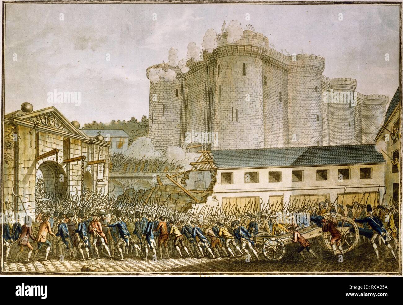 Die Erstürmung der Bastille. Museum: BIBLIOTHEQUE NATIONALE DE FRANCE. Autor: anonym. Stockfoto