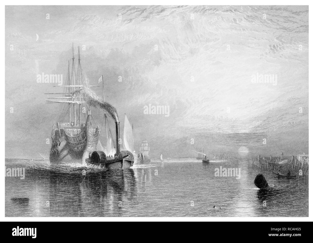 J.M.W Turner das Fighting Temeraire gestochen von J.T Willmore Stockfoto