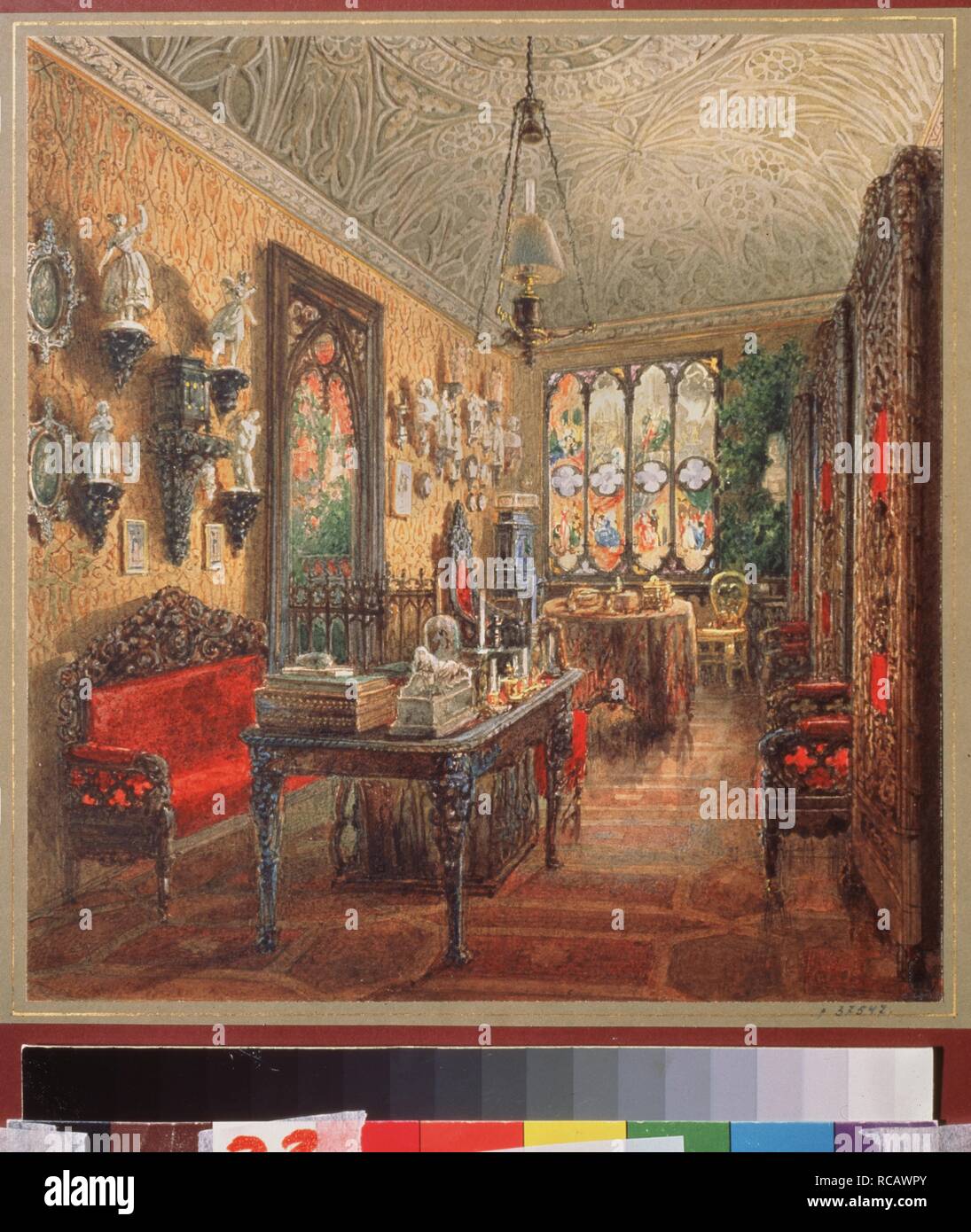 Die Studie, die im Yusupov Palast in St. Petersburg. Museum: Staatliches russisches Museum, St. Petersburg. Autor: Sadovnikov, Vasily Semyonovich. Stockfoto