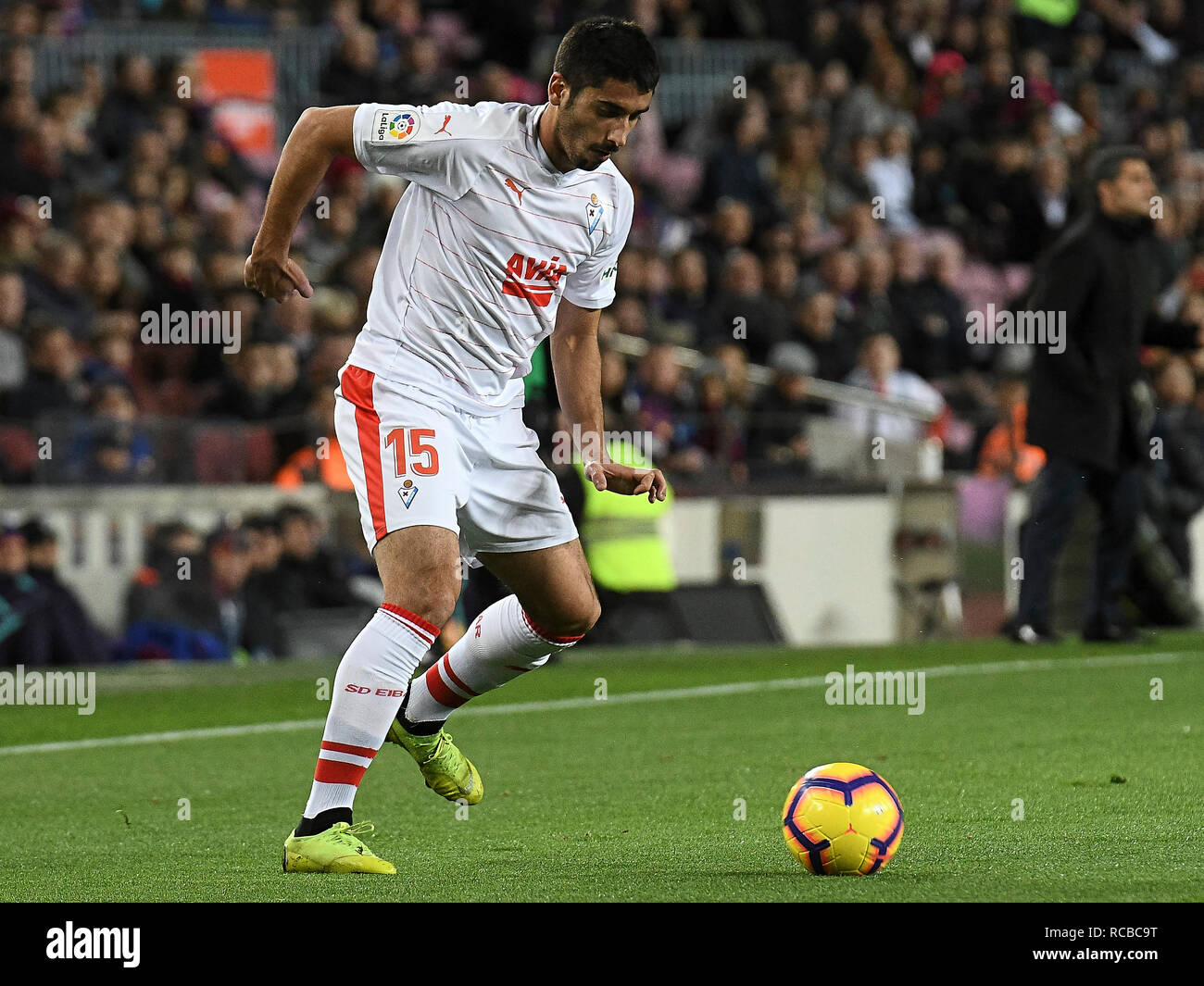 BARCELONA, 13-01-2019. LaLiga 2018 / 2019 Datum 19. Barcelona-Eibar. Cote von Eibar während des Spiels Barcelona-Eibar. Stockfoto