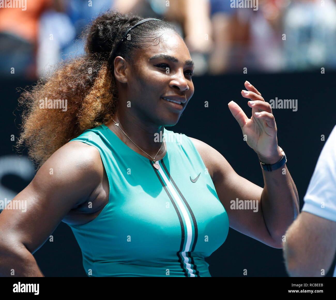 Melbourne Park, Melbourne, Australien. 15 Jan, 2019. Australian Open Tennis, Tag 2; Serena Williams aus den USA Credit: Aktion plus Sport/Alamy leben Nachrichten Stockfoto