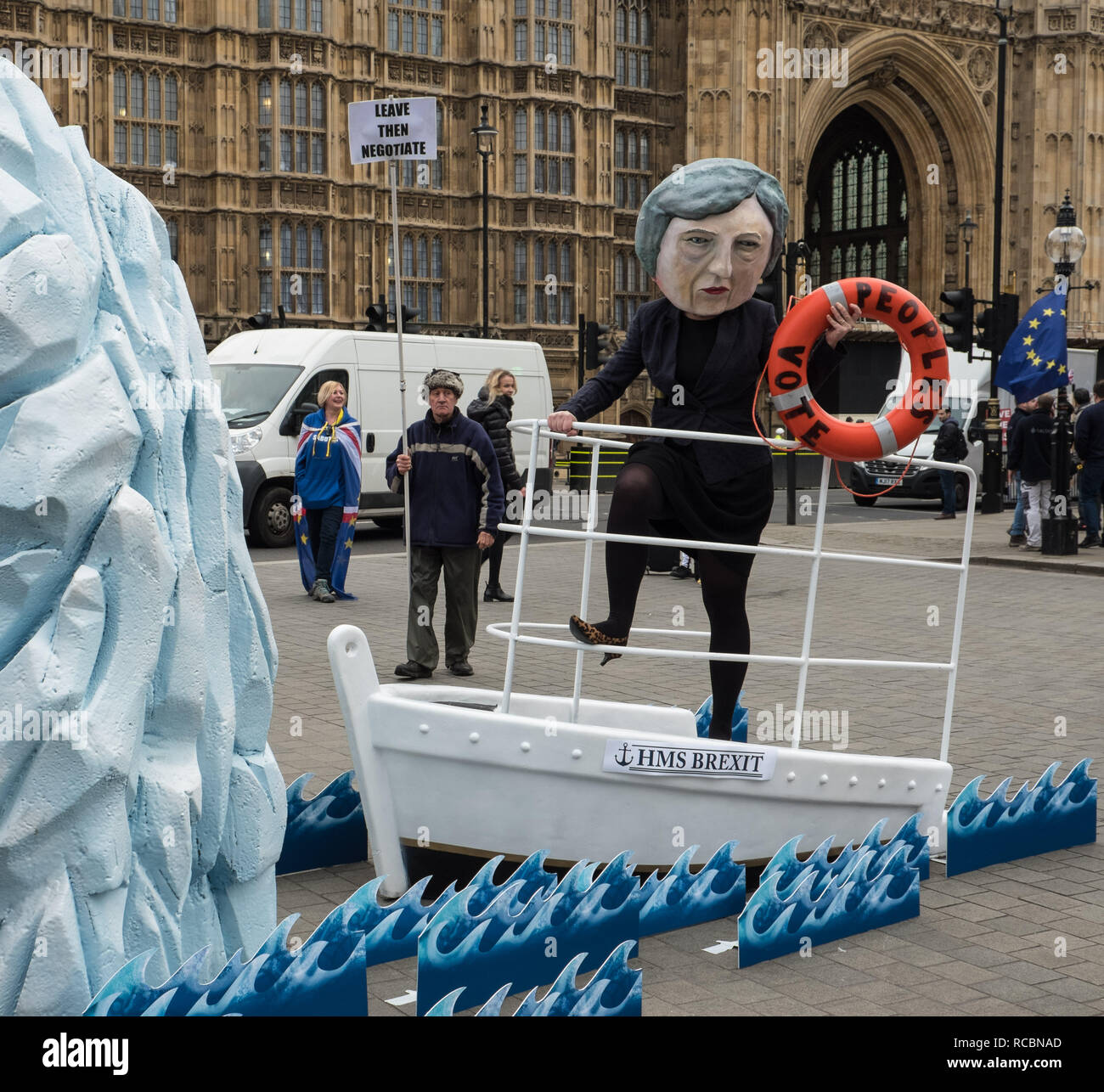 London, Großbritannien. 15. Januar 2019. Brexit Proteste außerhalb des Parlaments in London, UK. Credit: Jason Holz/Alamy Leben Nachrichten. Stockfoto