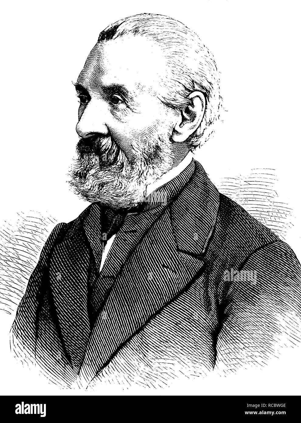 Ernst Heinrich Carl von Dechen, 1800-1899, Professor für Bergbau und Erfinder, historische Gravuren, ca. 1889 Stockfoto