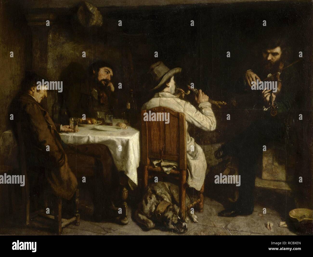 Nachmittag in Ornans (Une Après-ski-Dinée à Besançon). Museum: Musée des Beaux-Arts, Lille. Autor: COURBET, Gustave. Stockfoto