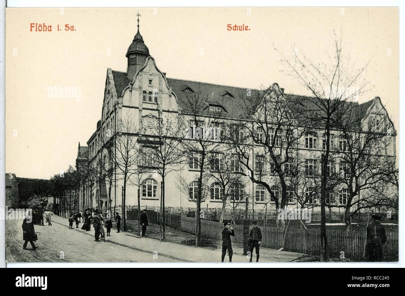 12085 - Flöha-1910-Schule - Stockfoto