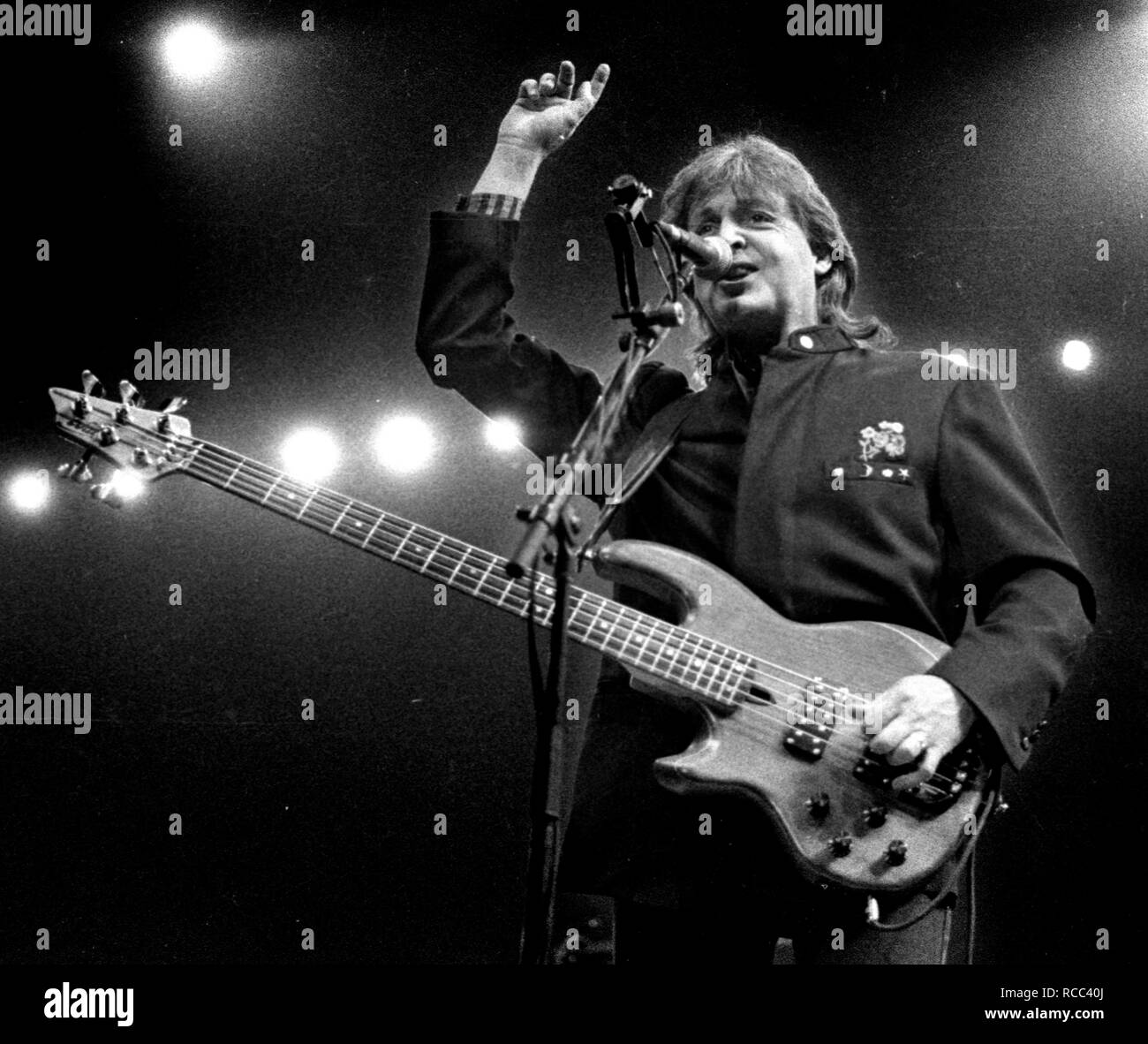Paul McCartney im Konzert im Centrum in Worcester, MA USA 1990 Foto von Bill belknap Stockfoto