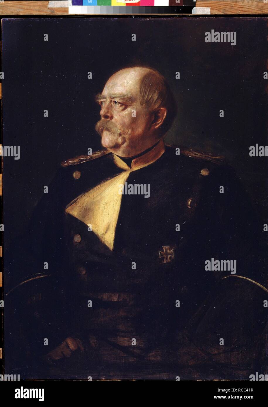 Portrait von Kanzler Otto von Bismarck (1815-1898) in Uniform. Museum: Staat A Puschkin-Museum für bildende Künste, Moskau. Autor: LENBACH, FRANZ VON. Stockfoto