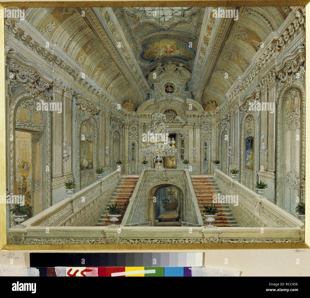 Die Haupttreppe in der Yusupov Palast in St. Petersburg. Museum: Staatliches russisches Museum, St. Petersburg. Autor: Sadovnikov, Vasily Semyonovich. Stockfoto
