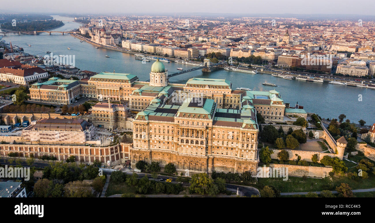 Die Budaer Burg, Budavari Palota, Stadtbild, Budapest, Ungarn Stockfoto