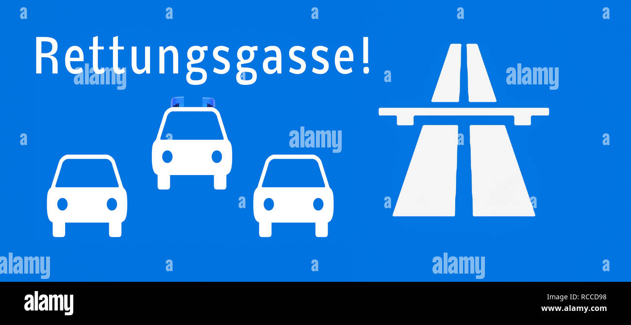 Autobahn rescue Lane Stockfoto