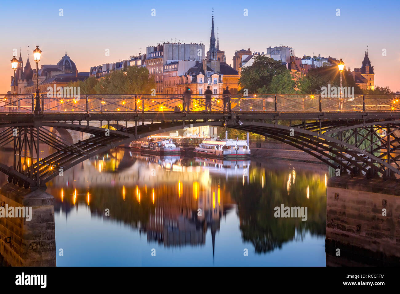 Nacht Ile de la Cite in Paris, Frankreich Stockfoto