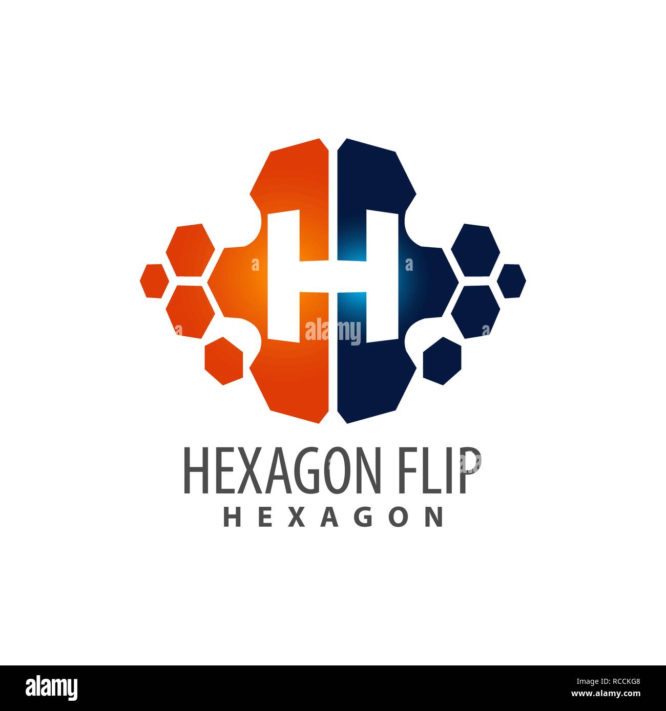 Hexagon flip Anfangsbuchstabe H logo Konzept Design. Symbol grafische Vorlage element Vektor Stock Vektor