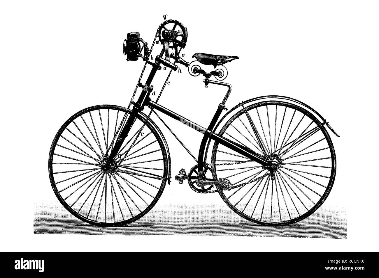 A. von Wedell Kaiserrad Fahrrad von 1889, historische Illustration, Holzschnitt, ca. 1888 Stockfoto