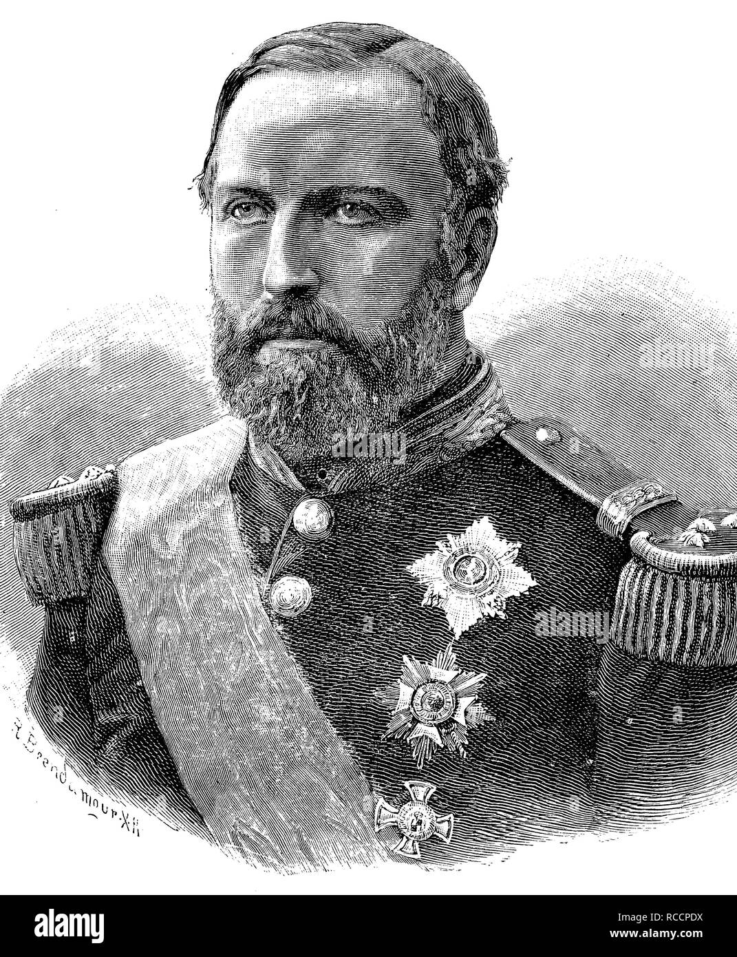 S.A.R Monseigneur le Comte de Flandre, historischen Holzschnitt, ca. 1888 Stockfoto