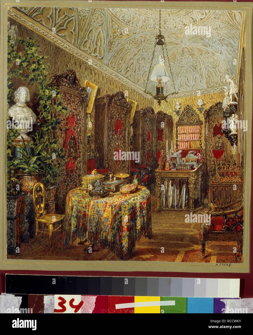 Die Studie, die im Yusupov Palast in St. Petersburg. Museum: Staatliches russisches Museum, St. Petersburg. Autor: Sadovnikov, Vasily Semyonovich. Stockfoto