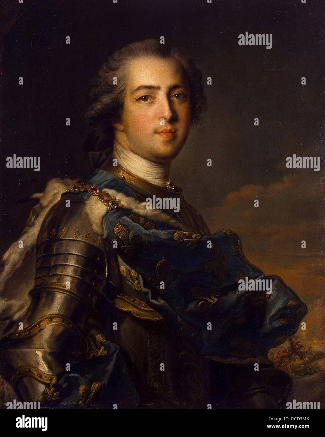 Porträt des Königs Ludwig XV. von Frankreich (1710-1774). Museum: Staatliche Eremitage, St. Petersburg. Autor: NATTIER, JEAN-MARC. Stockfoto