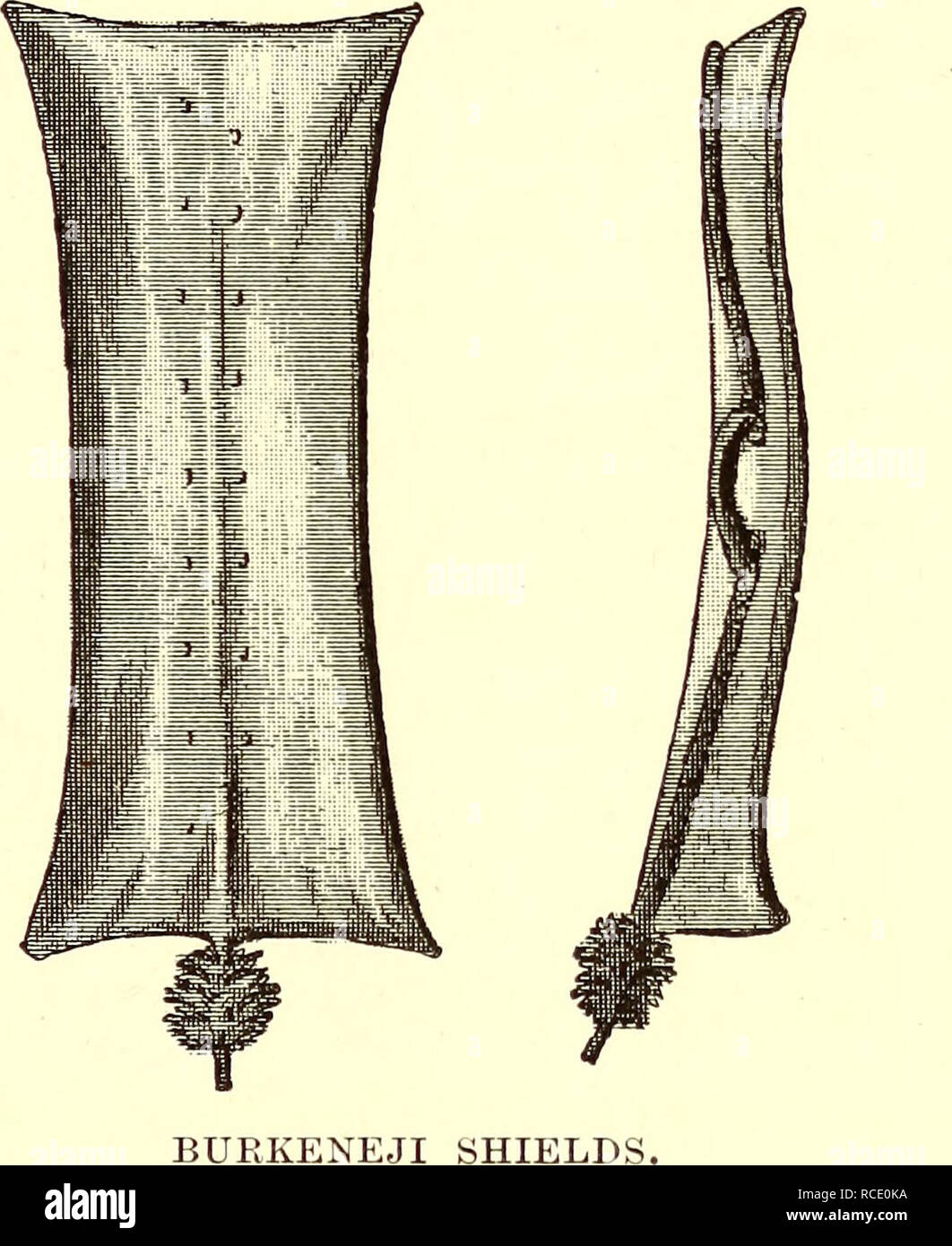 . Entdeckung von Seen Rudolf und Stefanie; eine Erzählung des Grafen Samuel Teleki der Erkundung & Amp; Jagd Expedition im östlichen äquatorialen Afrika 1887 &Amp; 1888. Unsere neue LEADER 75 Form gemeinsamen an Nyemps, in Kamasia, Kavirondo, Suk, und Turkana, und die Schirme von Buffalo verstecken auch sind offenbar von den Menschen in den beiden letzten Bezirken ausgeliehen. Sokoni, unser Führer von Nyemps, war das Gehen - zwischen in den Umgang mit den Eingeborenen hier; und wir fanden ihn, zu unserer großen Zufriedenheit, ein höchst vertrauenswürdigen und eifrigen Broker in unserem Interesse. Als gebürtige, aber ex-perienced in alle Bedürfnisse Stockfoto