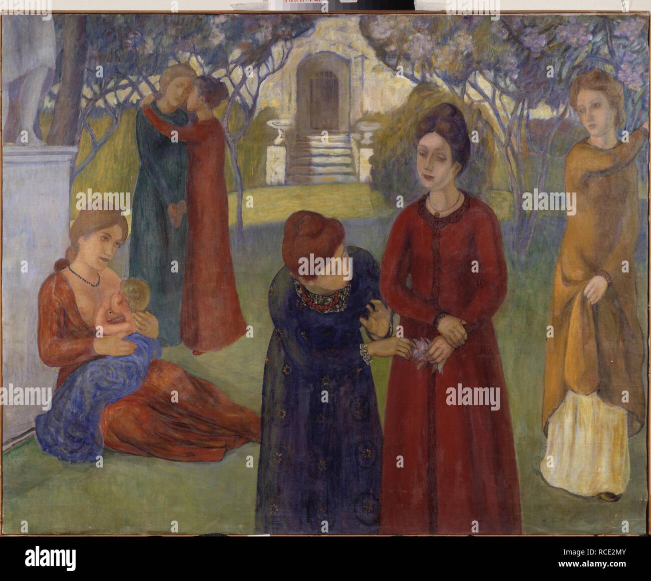 Sprache der Blumen. Museum: Staatliche Kunstmuseum der Republik Kasachstan, Almaty. Autor: PETROV - VODKIN, KUZMA SERGEJEWITSCH. Stockfoto