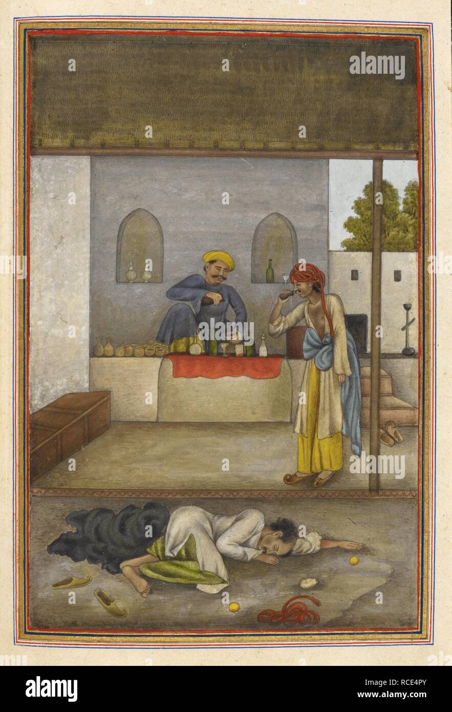 Kalal, einem hinduistischen Kaste der Brenner oder Taverne - keepers. Tashrih al-aqvam, ein Konto von Herkunft und Berufe von einigen der Sekten, Kasten und Stämme von Indien. Bei Hansi Cantonment, Gurgaon Distrikt, 85 km nord-westlich von Delhi für Oberst James Skinner geschrieben. 1825. Quelle: Hinzufügen. 27255, f. 278 v. Sprache: Persisch. Autor: Anon. Stockfoto