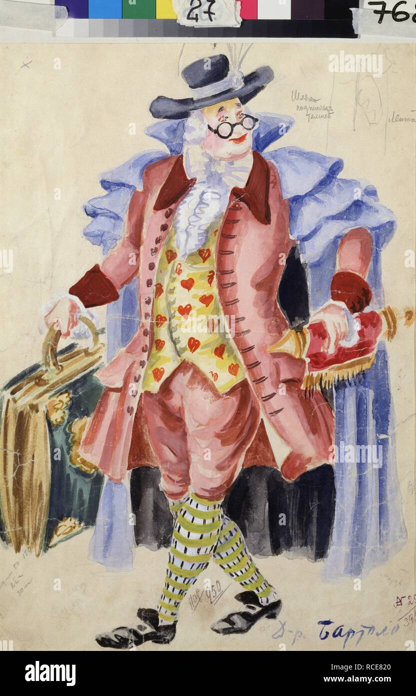 Kostüme für die Oper Die Hochzeit des Figaro von W.A. Mozart. Museum: Bolschoi Theater, Moskau. Autor: Stoffer, Jakov Zinovyevich. Stockfoto
