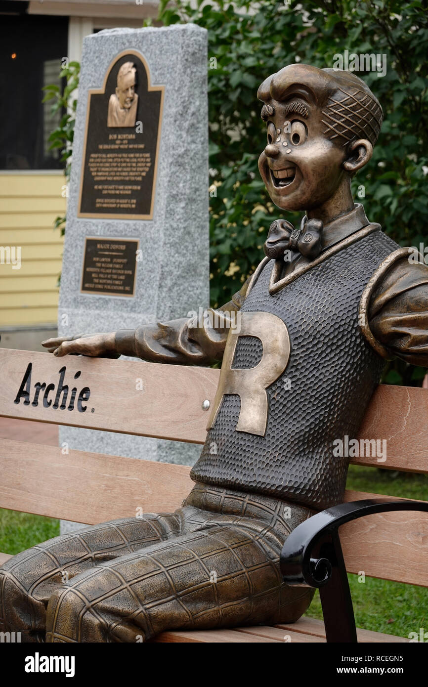 Archie Zeichentrickfigur Skulptur in Meredith New Hampshire Stockfoto