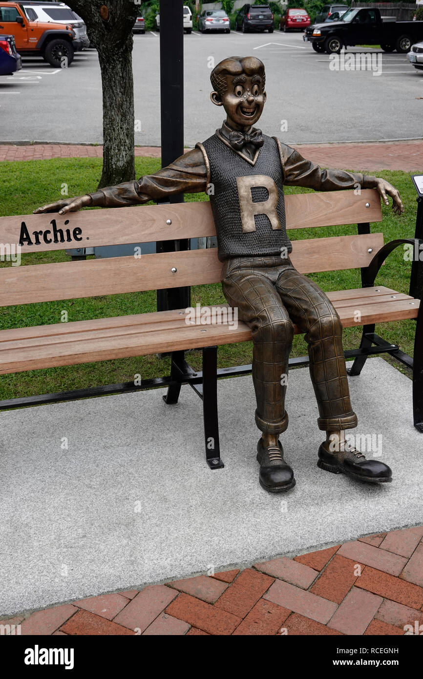 Archie Zeichentrickfigur Skulptur in Meredith New Hampshire Stockfoto