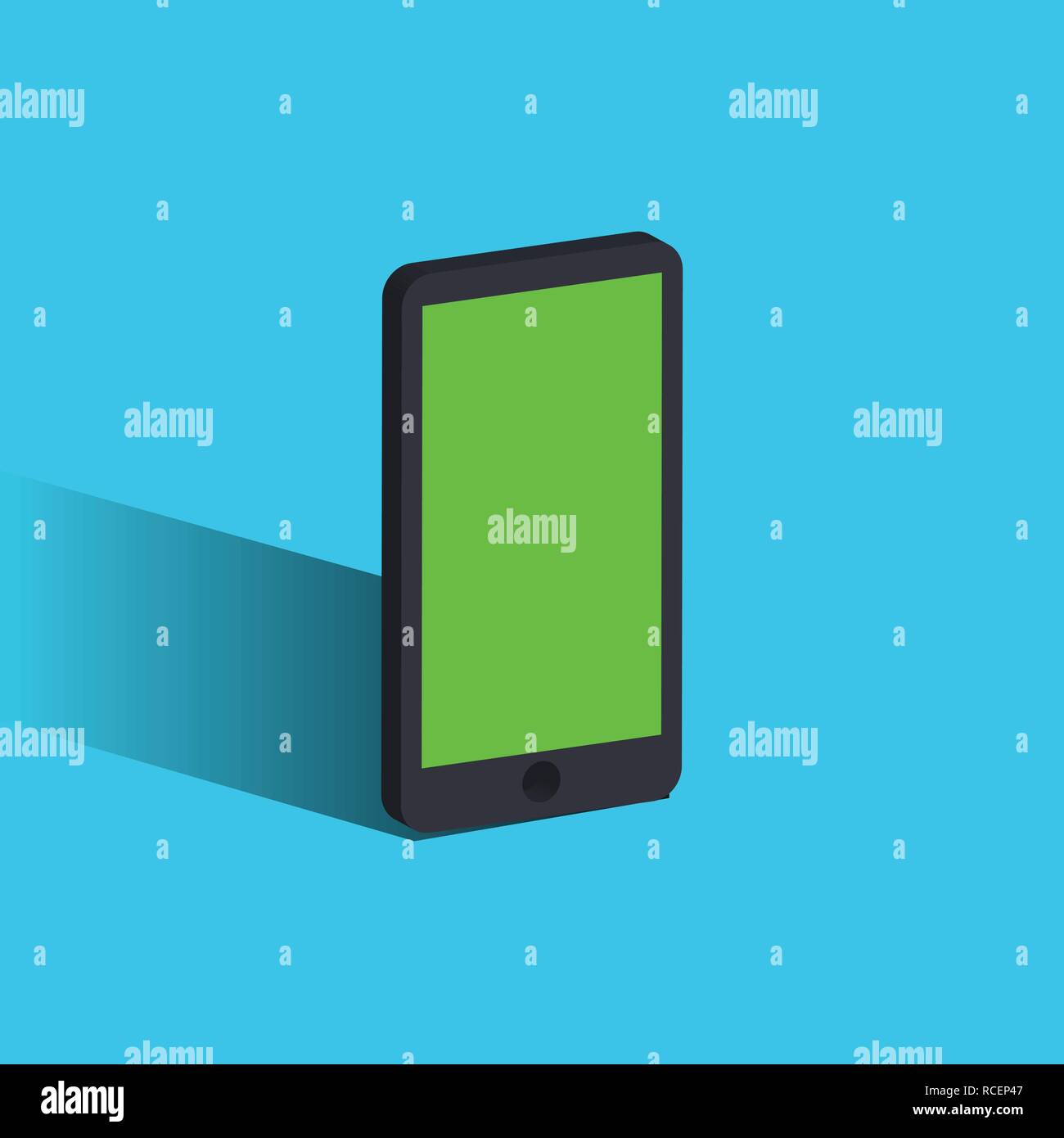 Vector 3d realistische Handy Smartphone mit Green Screen und originelles Design Stock Vektor