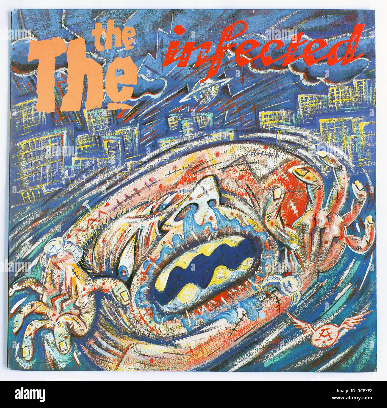Die Abdeckung der infizierten durch die. 1986 Album auf Some Bizarre/Epic Records - nur zur redaktionellen Verwendung Stockfoto