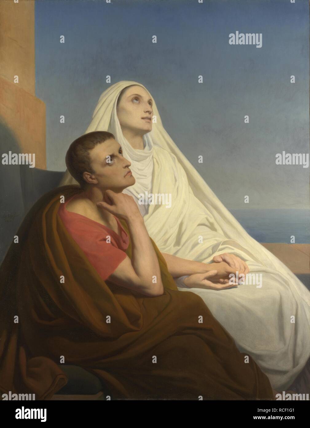 Den heiligen Augustinus und Monica. Museum: National Gallery, London. Autor: Scheffer, Ary. Stockfoto